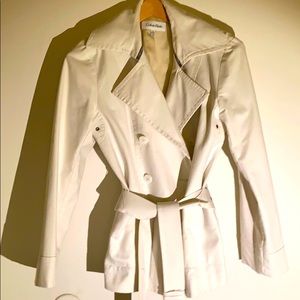 Calvin Klein White Cotton Trench Sz xs
